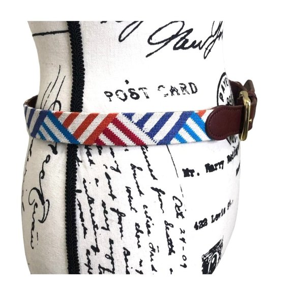 Tucker Blair Belt Handstitched Needlepoint Colorful Size 32 - Picture 2 of 6